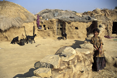 Girl on Patio in Thar Desert, India